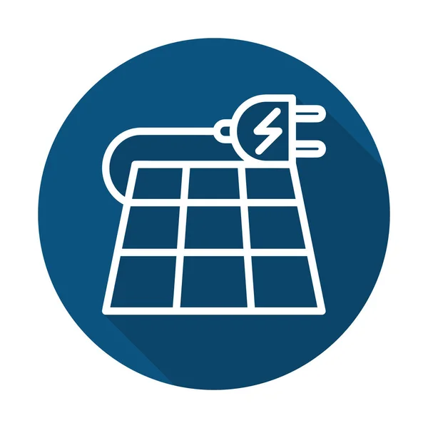 Ikona ilustracja solar power Generator elektryczny, wizualizowane w stylu konspektu. — Wektor stockowy