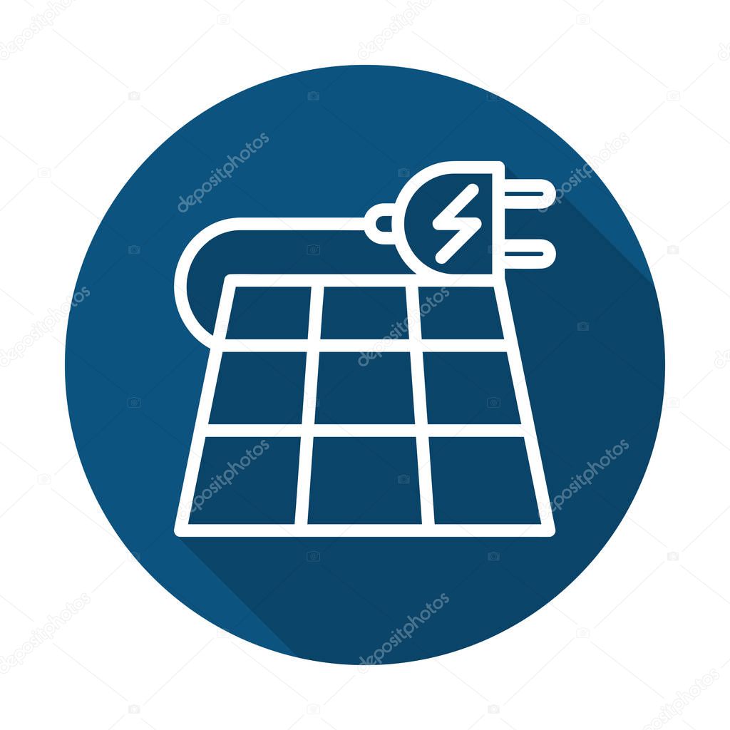 icon illustration for solar power electric generator, visualized in outline design style.
