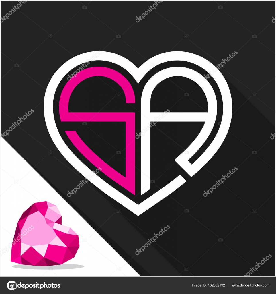 Icon Logo Heart Shape With Combination Of Initials Letter S A Stock Vector Image By C Adresiastock 162682192