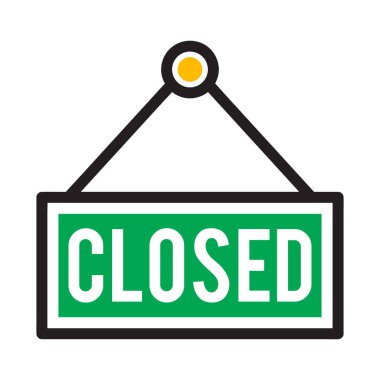 Kapalı işareti / sembol, vektör çizim