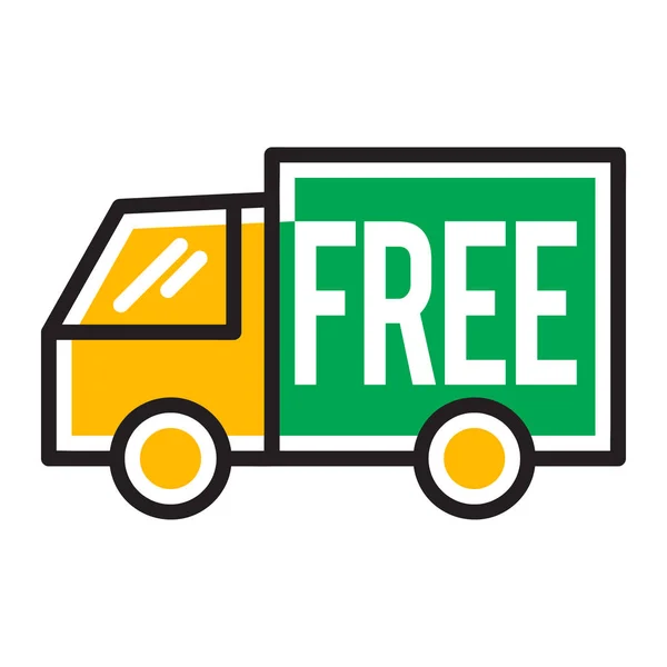 Icono de envío gratis con camión — Vector de stock