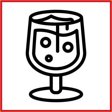 Bira cam kutsal kişilerin resmi, düz çizgi / anahat kontur simgesini stili.