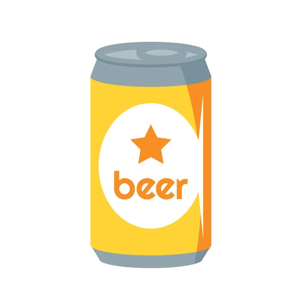 Pictogram illustraties voor bier in blik verpakking, dranken — Stockvector