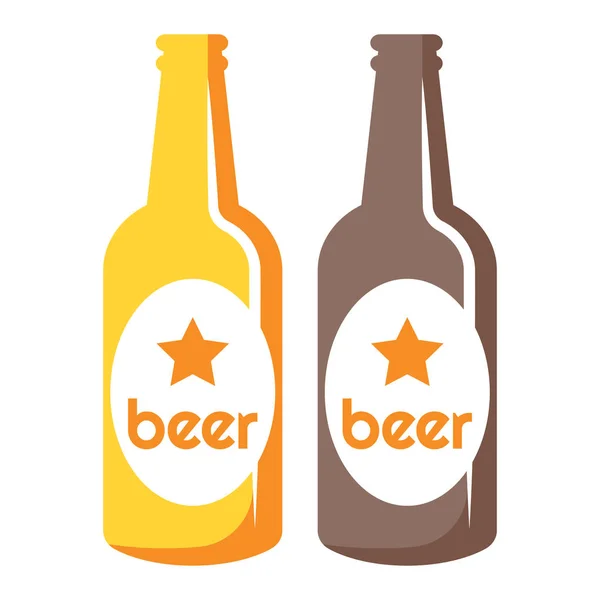 Icono ilustraciones para botellas de cerveza — Vector de stock