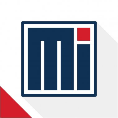 Simge logo harfleri harf M ve bir kombinasyonu ile şekil kare