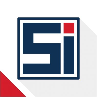 Simge logo harfleri Harf S ve ben bir kombinasyonu ile şekil kare