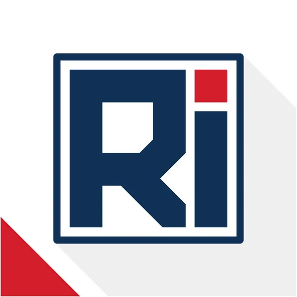 Icône logo initiales forme carrée avec une combinaison des lettres R et I — Image vectorielle