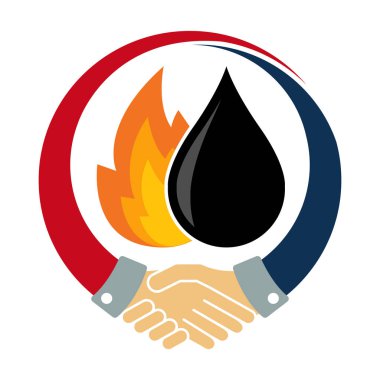 simge logo / gösterim amacıyla petrol ve doğal gaz enerji iş işbirliği