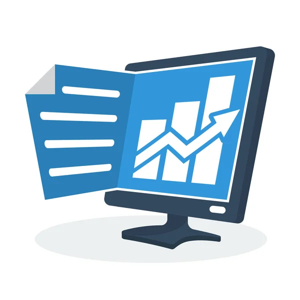 Icono logotipo / ilustración para los servicios financieros / de marketing / contabilidad de negocios digitales — Vector de stock