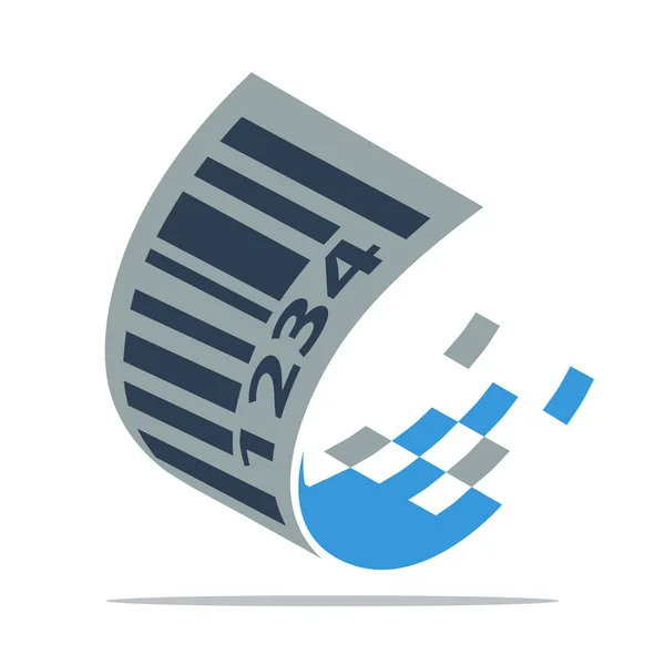 Логотип / иллюстрация для цифрового бизнеса, сервис штрих-кода — стоковый вектор