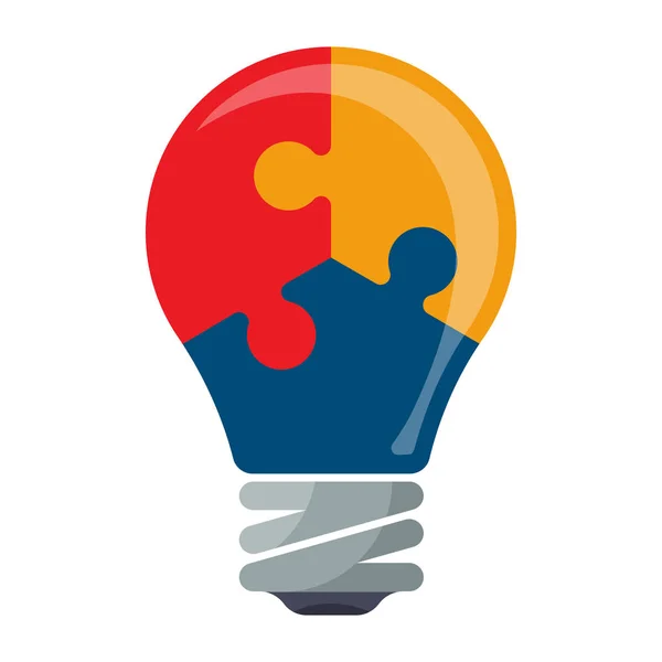 Bulb light with puzzle pieces Stock Vector Image by ©yupiramos 246418802