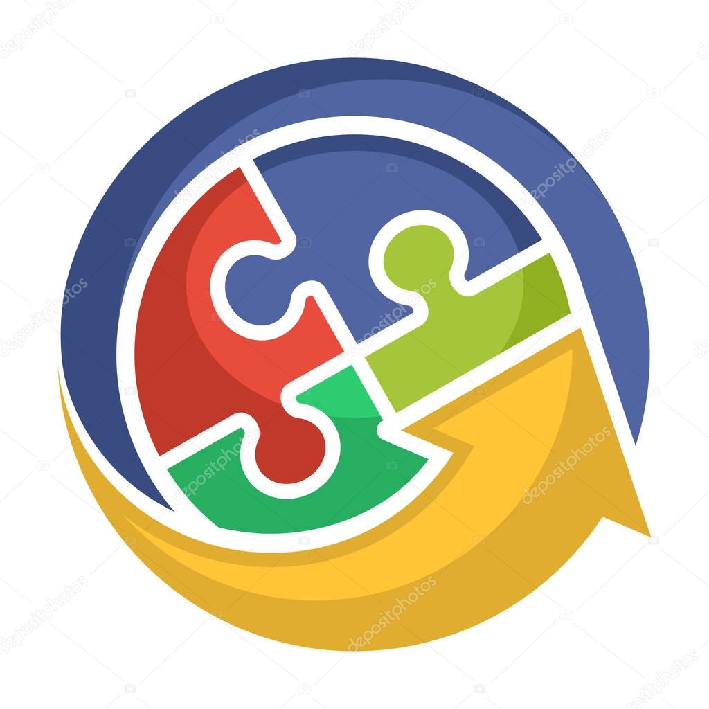 Logo icon for business consulting with the concept of solving problem