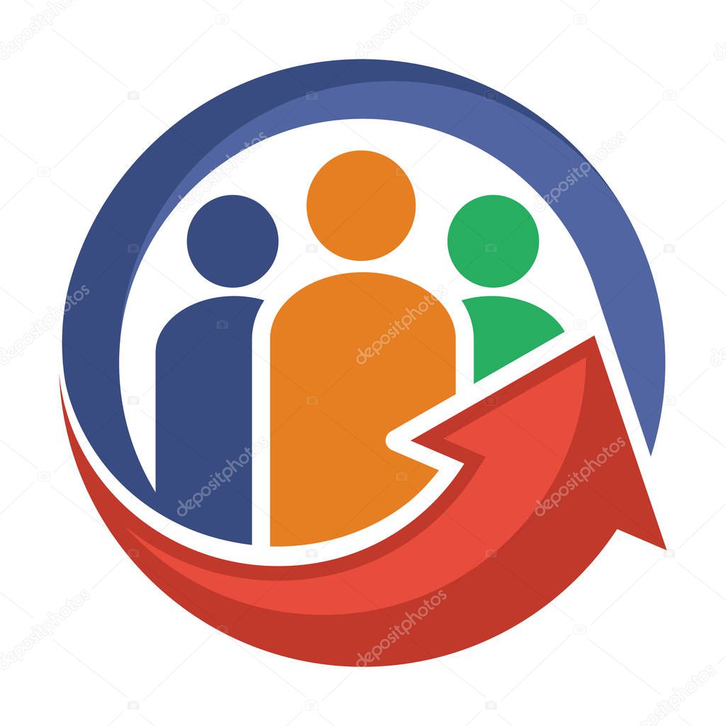 Logo icon for business management recruitment of employees / team work