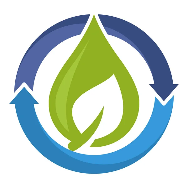具有可持续水管理概念的徽标图标 — 图库矢量图片