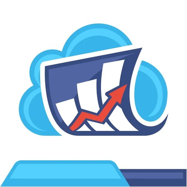 Ikonen logotyp med begreppet cloud computing för bokföringstjänster — Stock vektor
