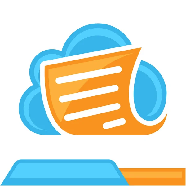 Logotipo del icono con el concepto de cloud computing para servicios de gestión de documentos en línea — Vector de stock