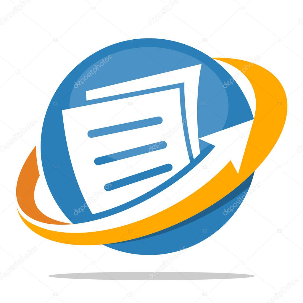 Icon logo for business administration of document, file management.