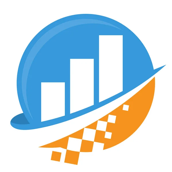 Logotipo del icono para los servicios de negocio digital, marketing / gestión financiera — Archivo Imágenes Vectoriales
