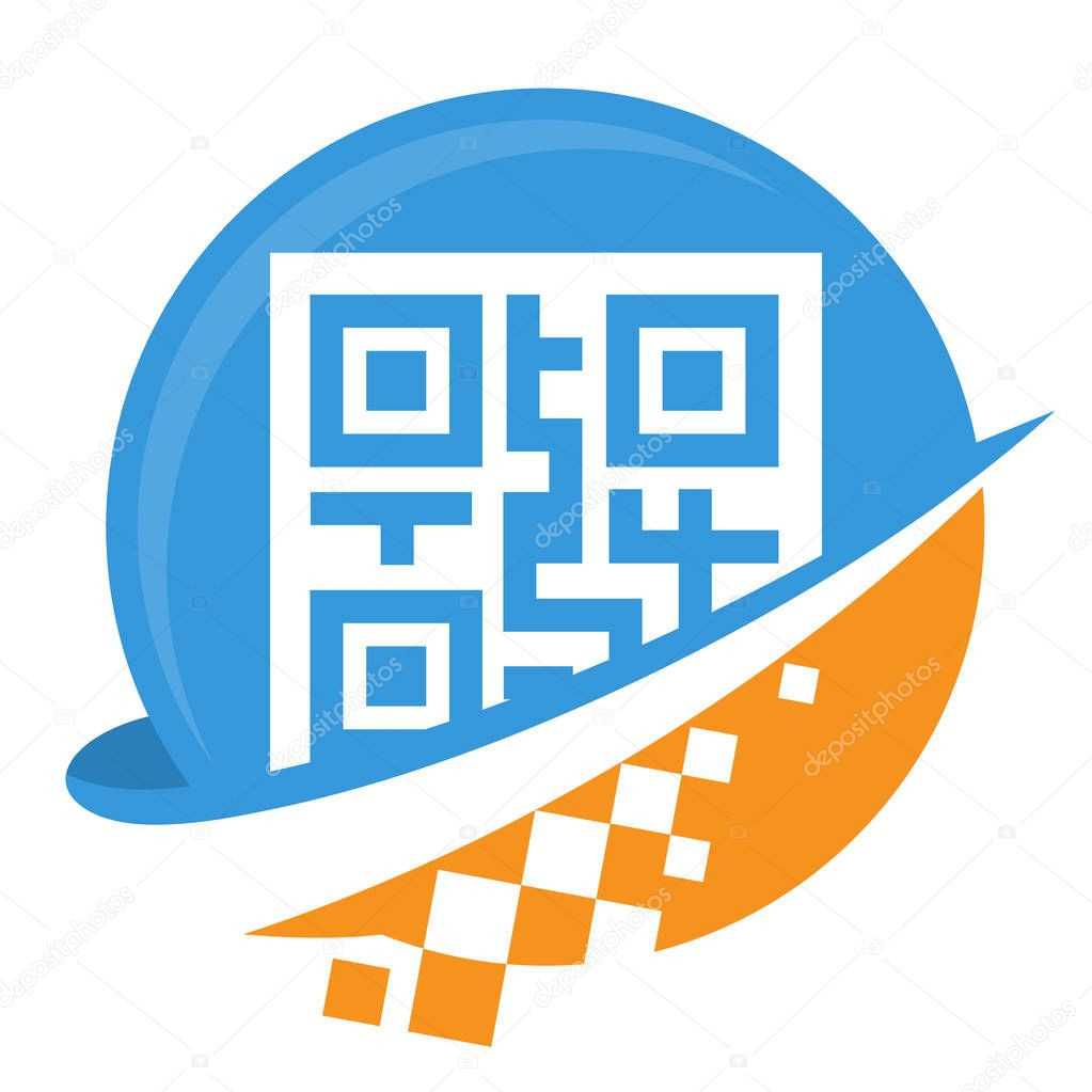 Icon logo for digital business, for qr-code service providers
