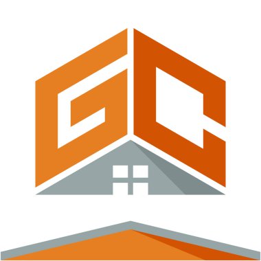 çatılar ve harf G ve C kombinasyonları kavramı ile inşaat iş simgesi logo