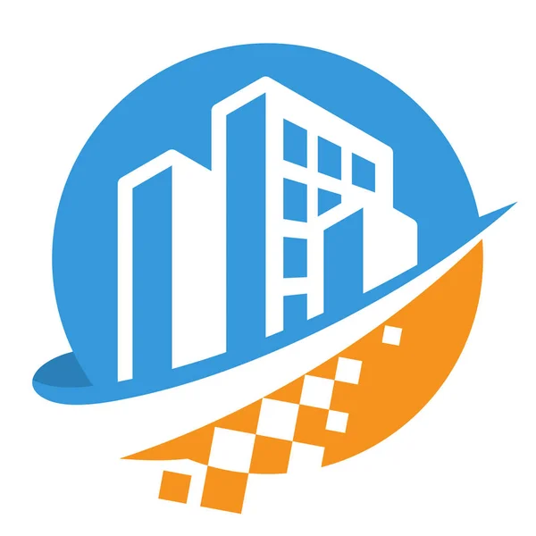 Symbol-Logo für digitale Unternehmen, Smart City Management Services — Stockvektor