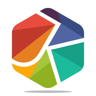 logo simge altıgen şekil baş harfleri kombinasyonu ile mozaik stiliyle J ve K harfi