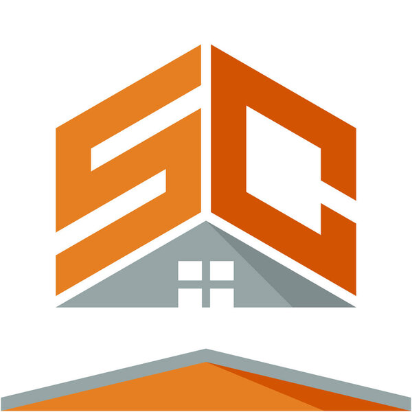 icon logo for construction business with the concept of roofs and combinations of letters S & C