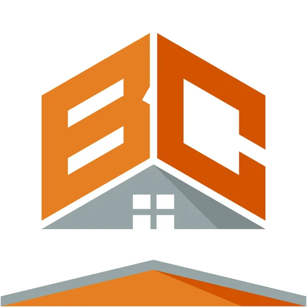 Иконка логотип для строительного бизнеса с концепцией крыш и комбинаций букв B & C — стоковый вектор