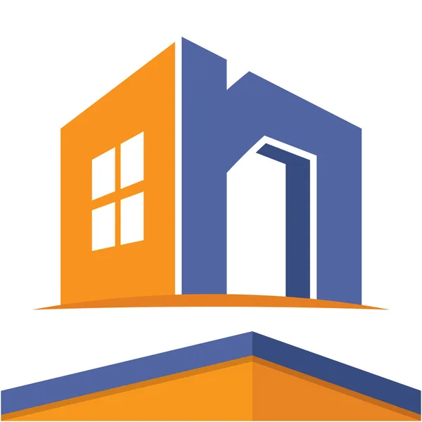 Logotipo de icono para el negocio de la construcción con las iniciales de la letra N, diseño y color en estilo de diseño plano . — Vector de stock