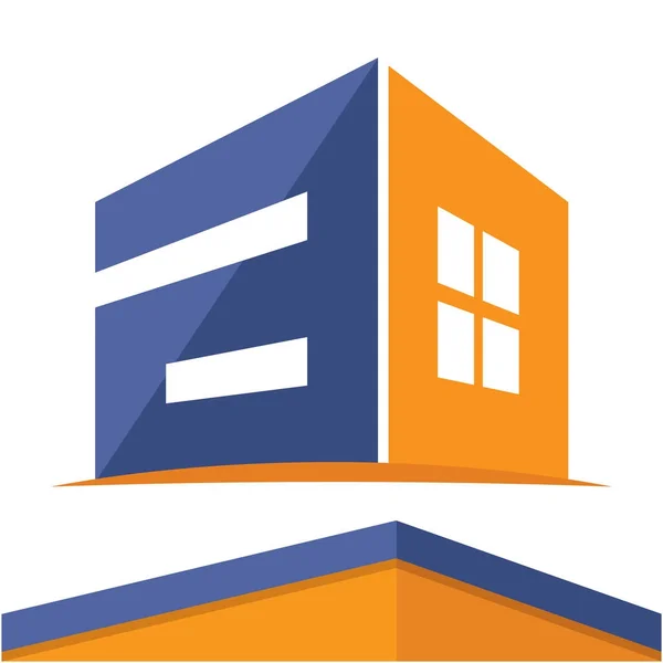 Logotipo de icono para el negocio de la construcción con las iniciales de la letra A, diseño y color en estilo de diseño plano . — Vector de stock