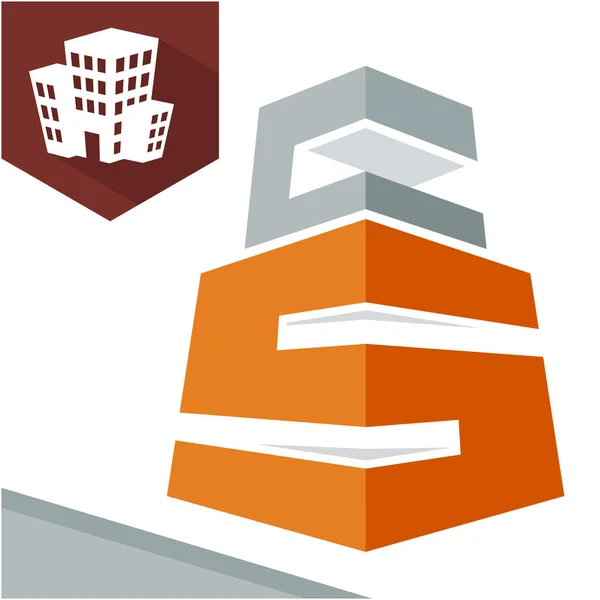 Icône logo initial pour le développement commercial des services de construction, avec combinaison de lettres S & C — Image vectorielle