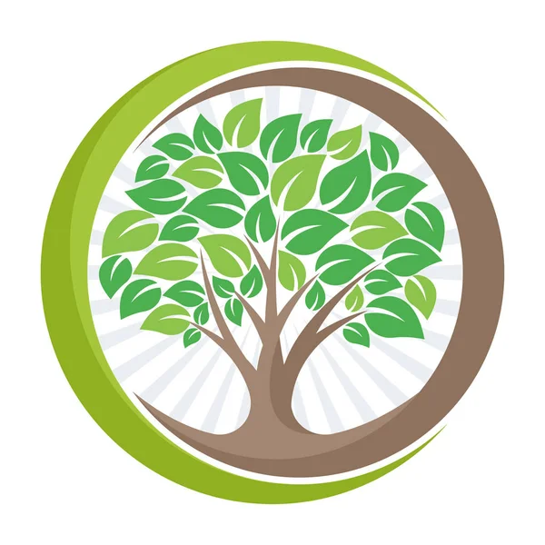 Icona del logo dell'albero con il significato di crescere, sviluppare o gestire l'ambiente verde . — Vettoriale Stock