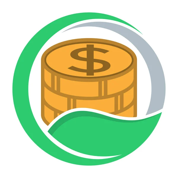 Icona logo per risparmiare denaro e investire attività in crescita — Vettoriale Stock