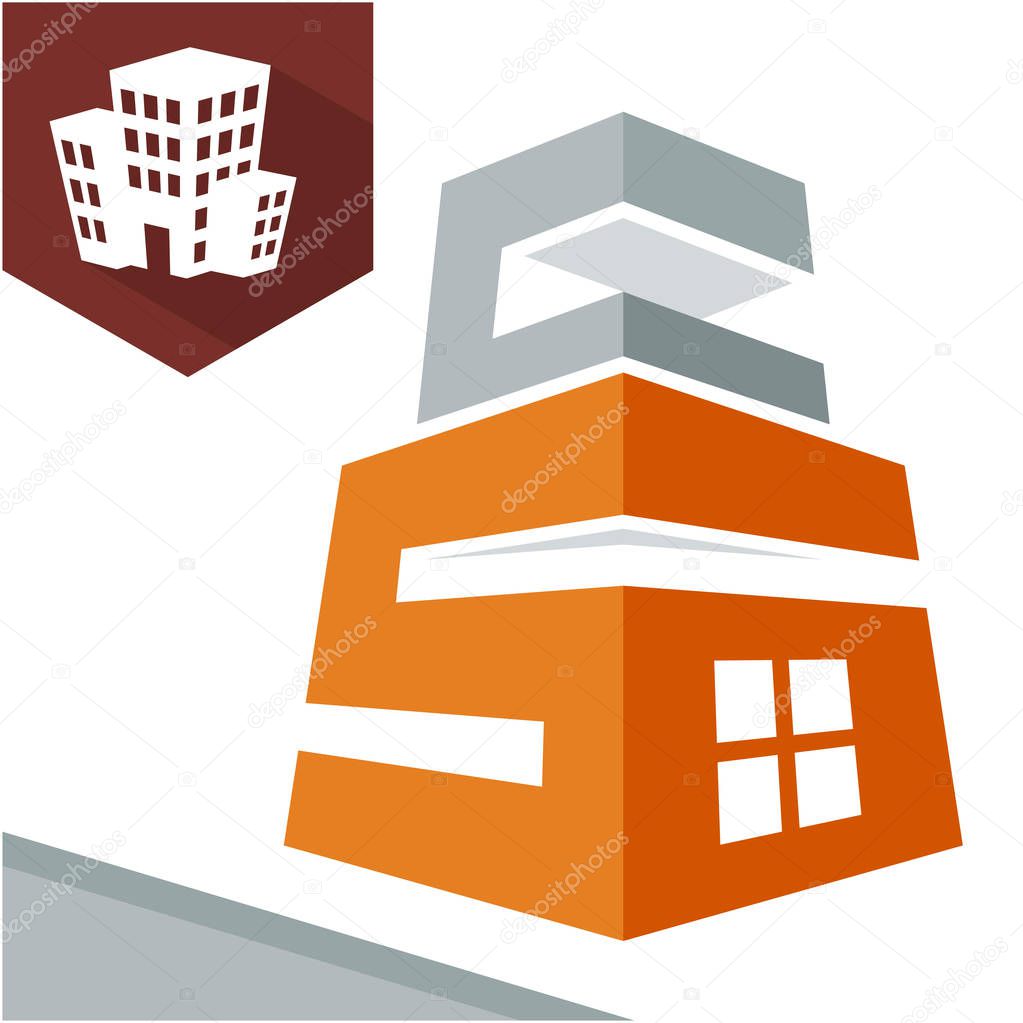 Icon logo initial for business development of construction services, with combination of letters S & C