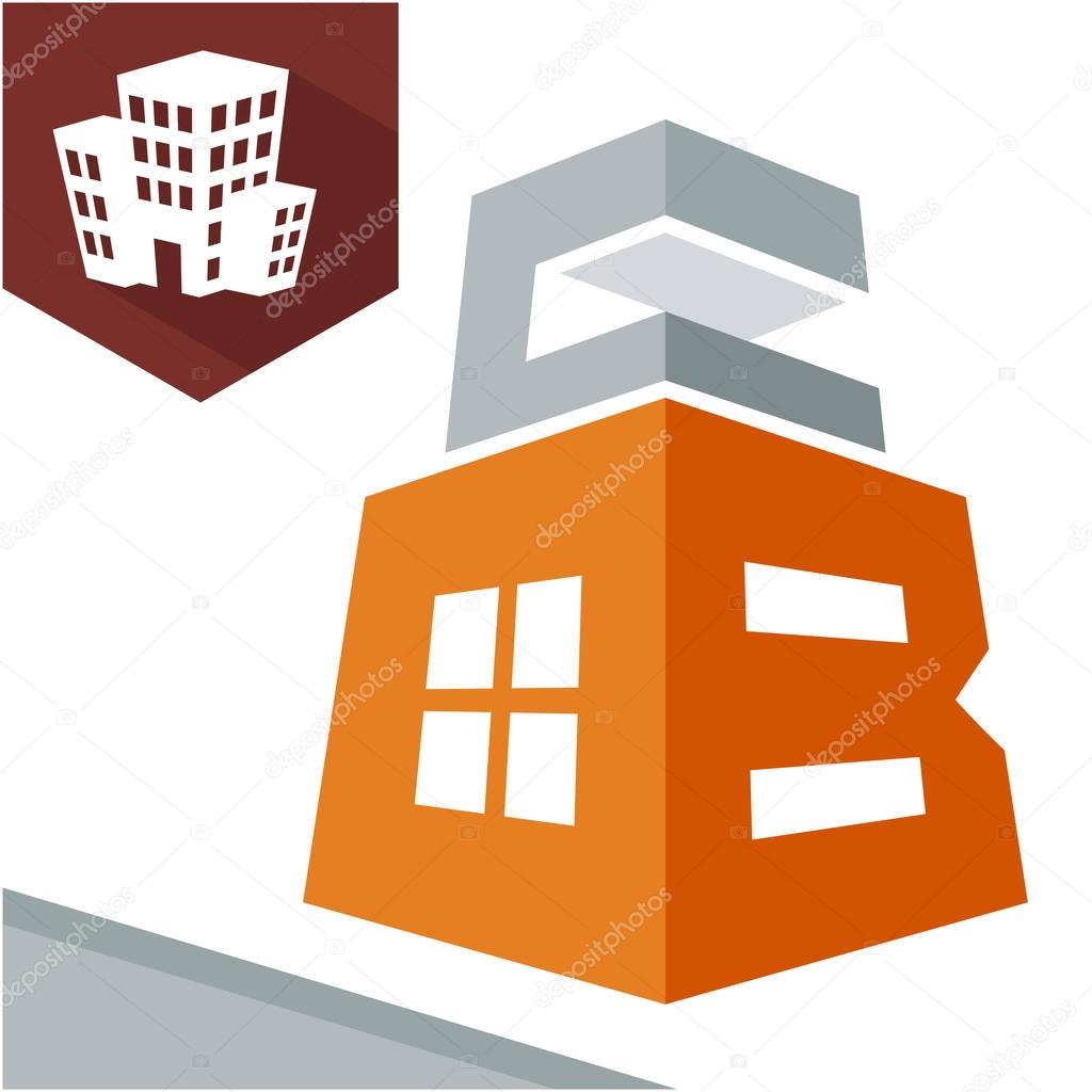 Icon logo initial for business development of construction services, with combination of letters B & C