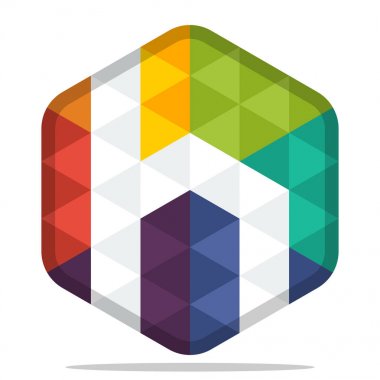 simge renkli altıgen logosu H harfi adının baş harfleri kombinasyonu ile