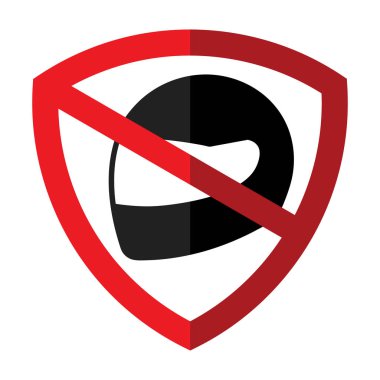 icon symbol protection and prohibition, should not wear helmet in the room/ area. clipart
