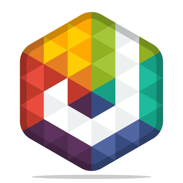 Icône logo hexagone coloré avec combinaison des initiales de la lettre J — Image vectorielle