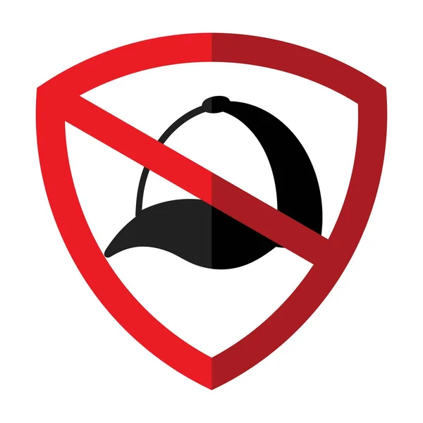 Icon symbol protection and prohibition, should not wear helmet in the room / area . — стоковый вектор