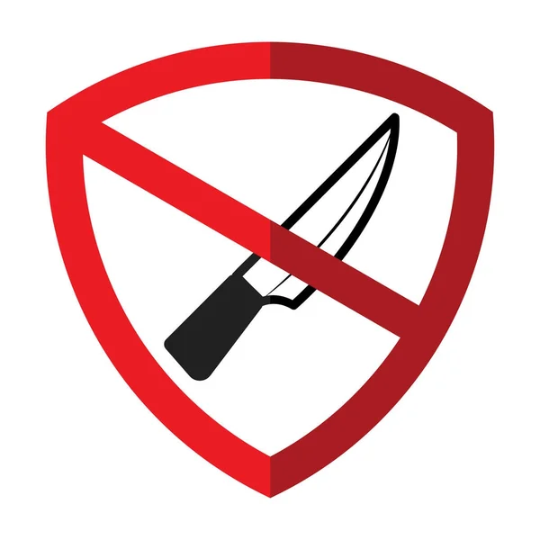 Иконка защиты и запрета символов, запрета ношения острого оружия — стоковый вектор
