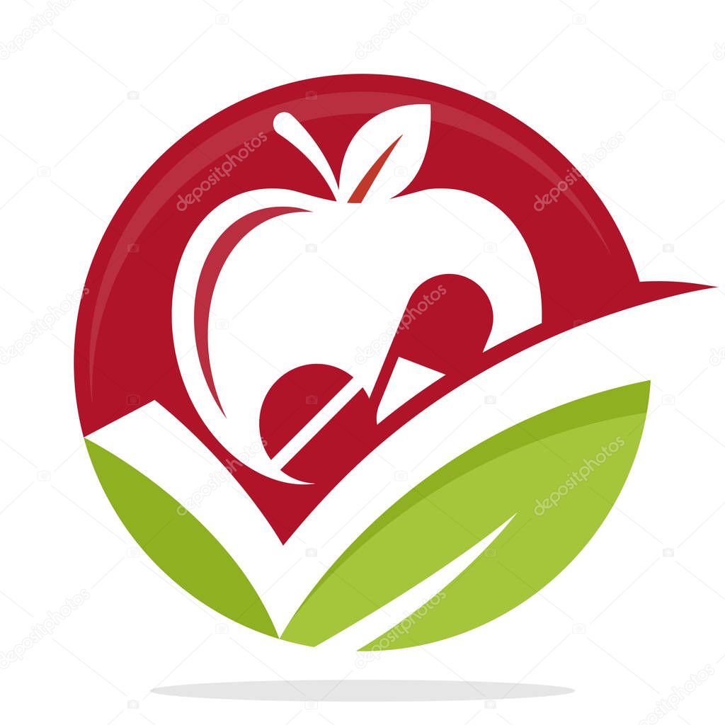 Icon logo with the concept of smart choice / good choice for management of healthy diet