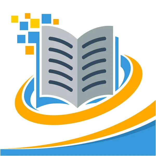 Icon Business Logo Online Reading Media — Stock Vector