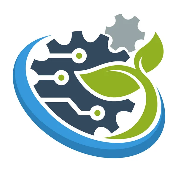 Icona Del Logo Business Della Tecnologia Verde Ecologico — Vettoriale Stock