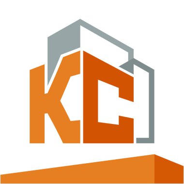 Simge logo ilk iş geliştirme harfler K ve C ile inşaat hizmetleri