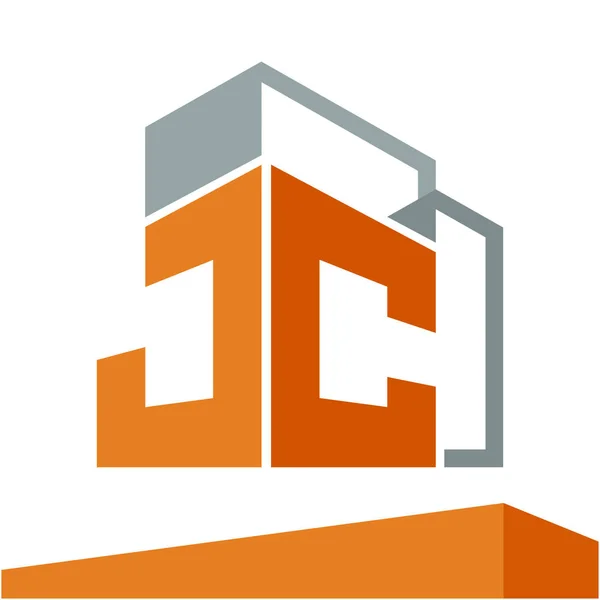 Simge logo ilk iş geliştirme harfler J ve C ile inşaat hizmetleri