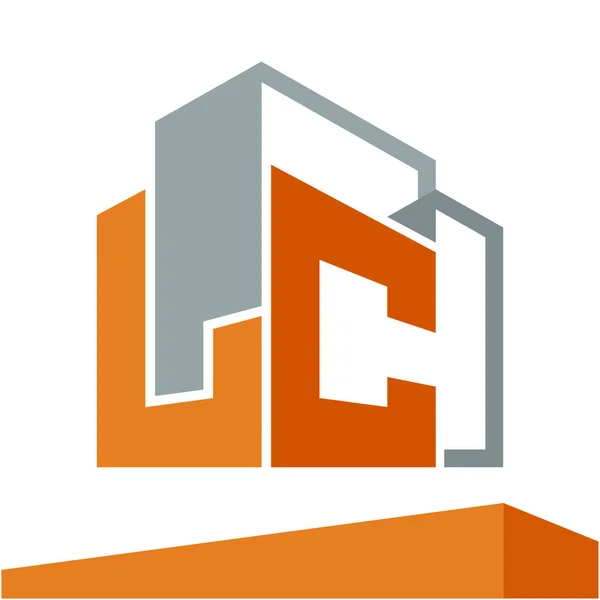 Simge logo ilk iş geliştirme harfler L ve C ile inşaat hizmetleri