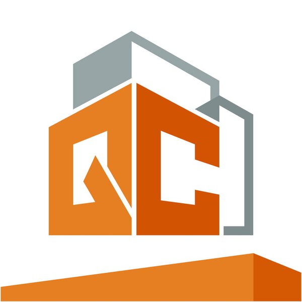 Icon logo initial for business development of construction services, with combination of letters Q & C
