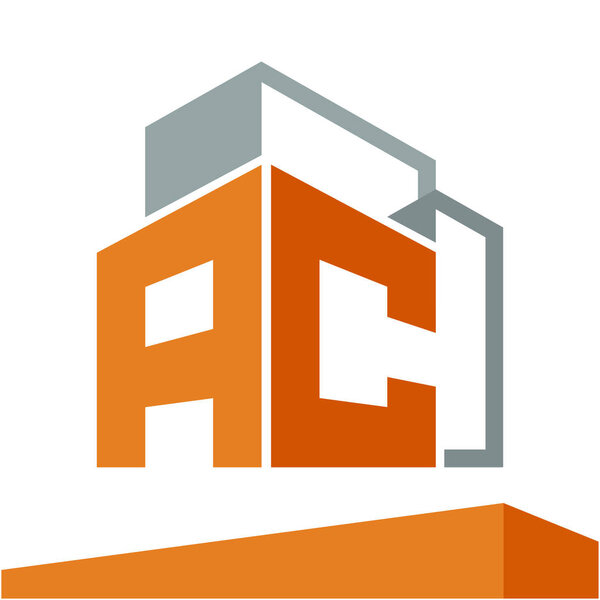 Icon logo initial for business development of construction services, with combination of letters A & C