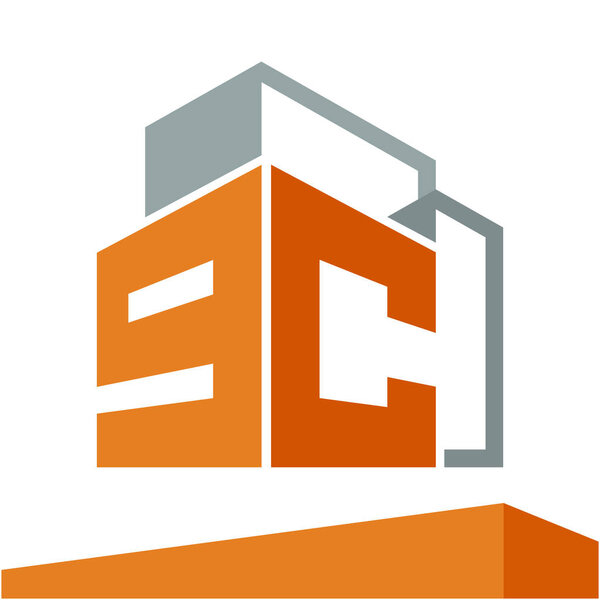 Icon logo initial for business development of construction services, with combination of letters G & C