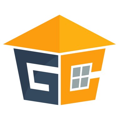 Harfler G ve C ile konut inşaat iş simgesi logo baş harflerini